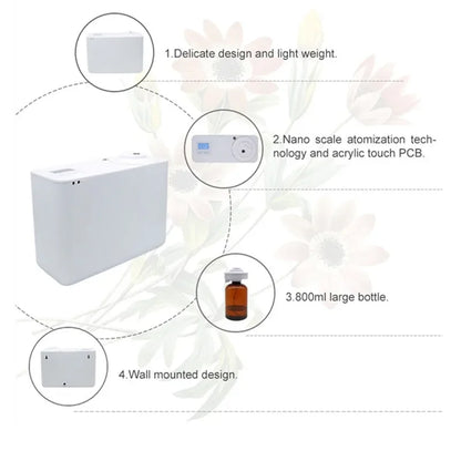 4000m³ Electric Aroma Diffuser – 800ML Essential Oils Air Freshener for Home, HVAC Room Fragrance & Flavoring
