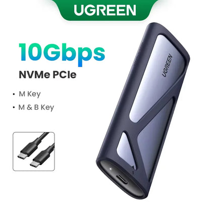 UGREEN M2 SSD Case – NVMe SATA Dual Protocol M.2 to USB Type C 3.1 Adapter, SSD Disk Box for PCIe NGFF & SATA SSD