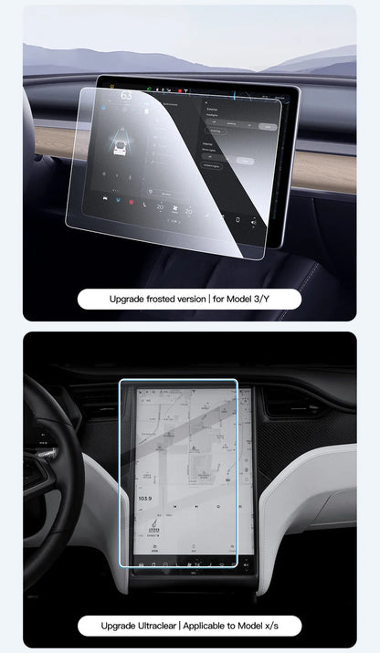 YZ Tempered Glass Screen Protector for Tesla Model 3 Y X 2021-2023 – HD Center Control Protection Film Accessory