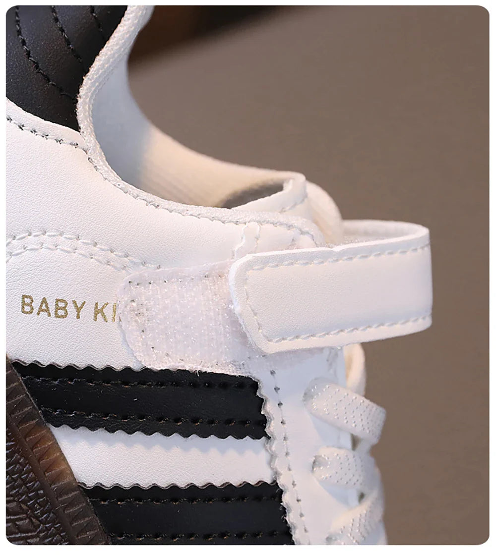Children’s Fashion Sport Shoes – PU Leather Ergonomic Soft-Soled Sneakers for Boys and Girls
