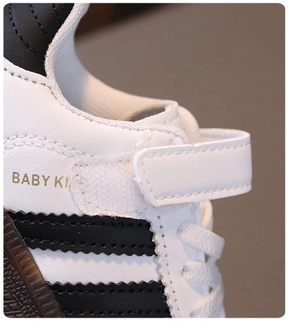 Children’s Fashion Sport Shoes – PU Leather Ergonomic Soft-Soled Sneakers for Boys and Girls