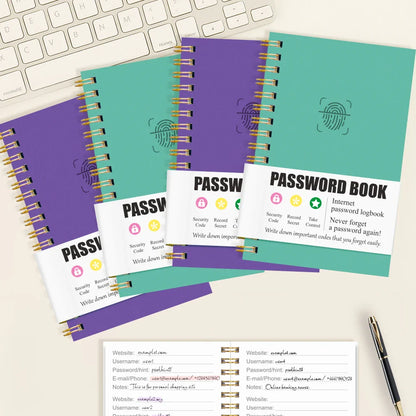 Secure Mini Password Book – Portable Notebook for Internet & Computer Login Privacy at Home, Office, or Travel