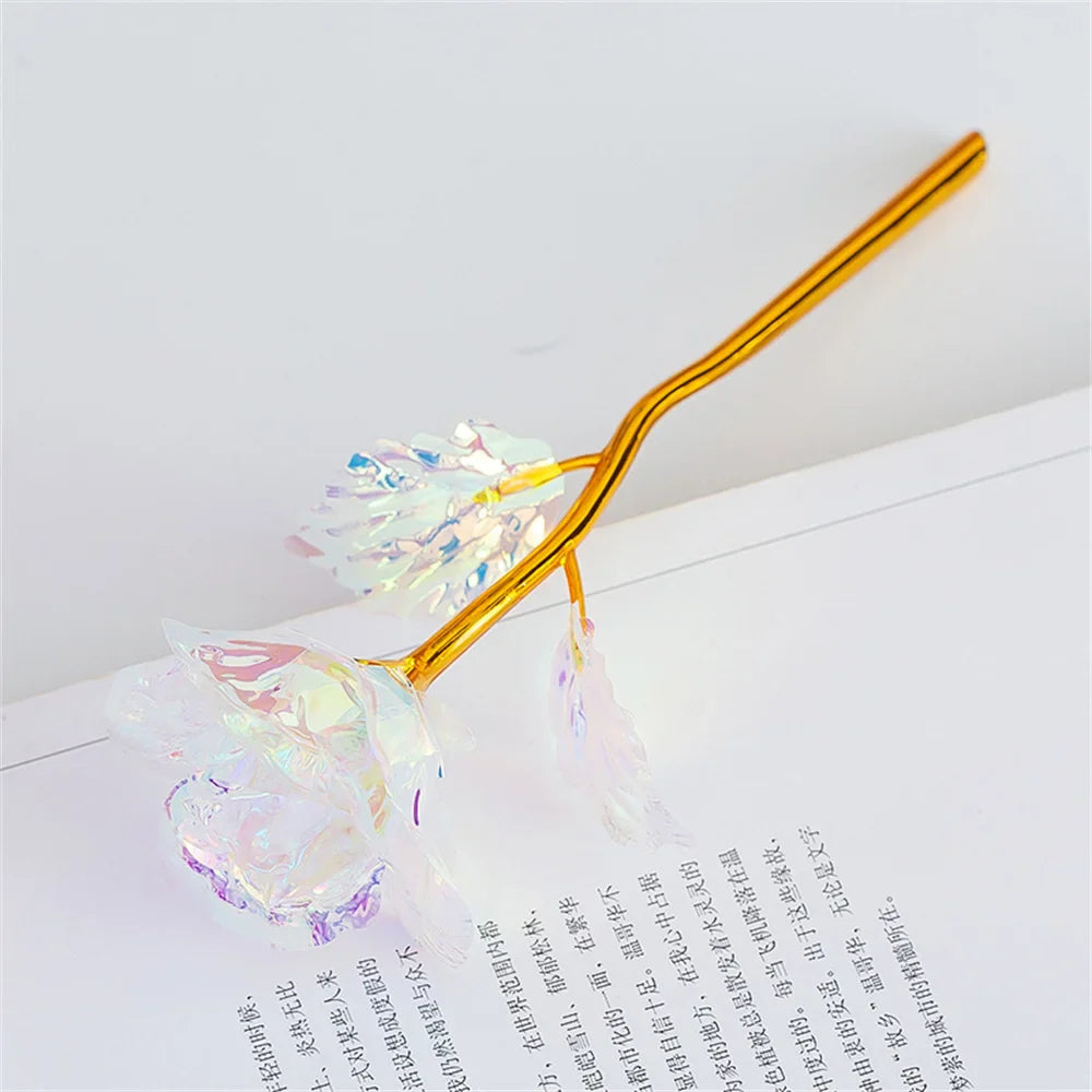 18cm 24K Golden Rose Flower – Artificial Foil Roses for Valentine’s Day, Wedding, Party Decoration & Holiday Gift