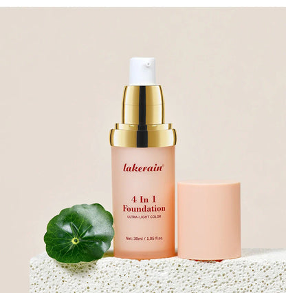 Color-Changing 4-in-1 Foundation – Moisturizing SPF 30+ Longwear Waterproof Makeup Base for Hydrating Travel Coverage