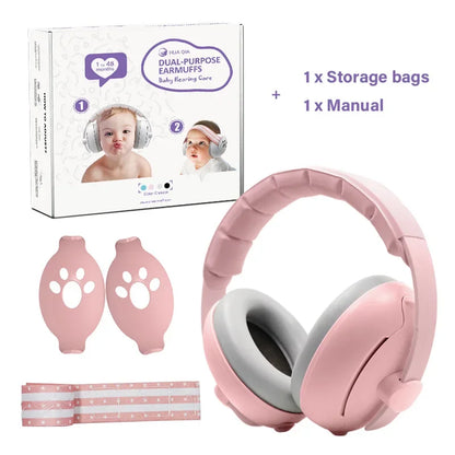 2-in-1 Baby Noise-Reduction Earmuffs – Adjustable Kids Ear Protection Headset for Sleep, Travel & Airplane Anti-Noise Comfort