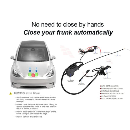 SATONIC V2 Auto Frunk Soft Closer – Waterproof Frunk LED for Tesla Model 3, Y, Model 3 Highland, S & X