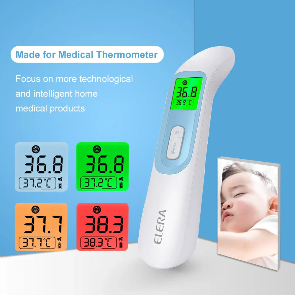 ELERA Digital Ear & Forehead Thermometer – Non-Contact Infrared Fever Monitor for Babies & Adults, LCD Display