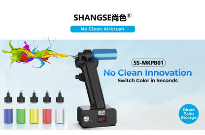 SHANGSE No-Clean Cordless Airbrush Kit – 30PSI Portable Rechargeable Spray Tool for Model Painting & Furniture Restoration