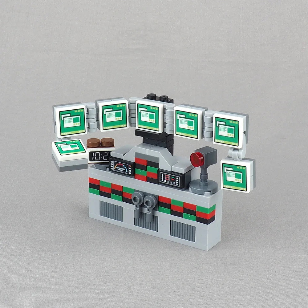 City Tech Building Blocks - Computer Control Center Model with Audio Radar & Keyboard