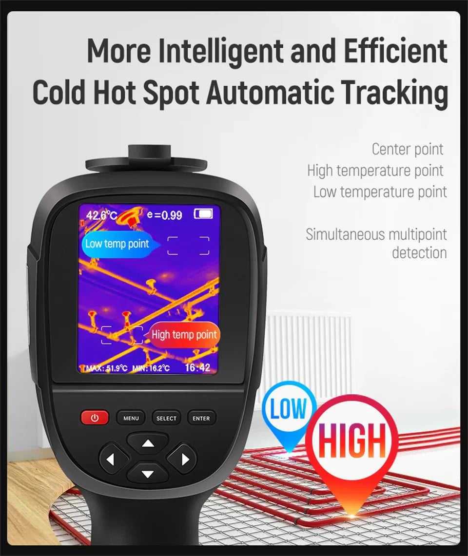GW256 Handheld Infrared Thermometer – HD Digital Thermal Imager Camera, 2024 Floor & Wall Heating Pipe Tester