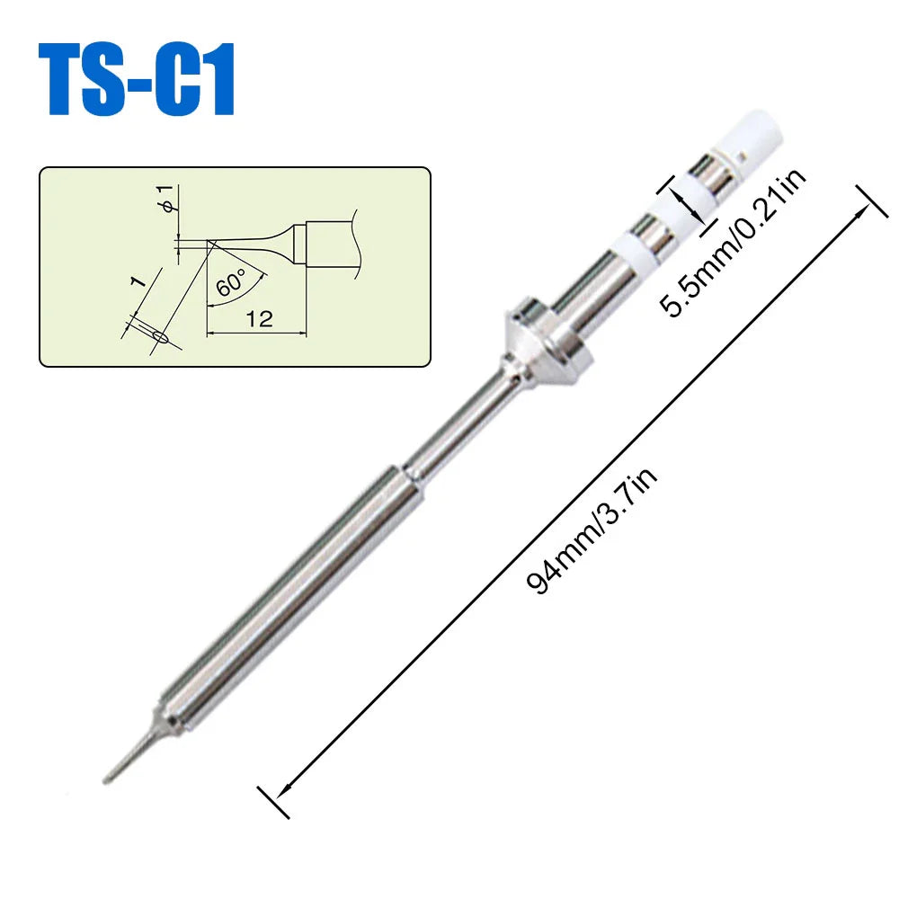 Pine64 TS100 TS101 Soldering Iron Tips – Replacement for Pinecil V2 & TS Series Models, B2 ILS BC2