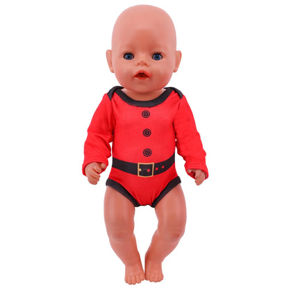 Pop Doll Christmas Outfit — Dress, Top & Pants Set for 18-Inch American and 43CM Reborn Baby Dolls, Our Generation Girl’s Toy Accessories
