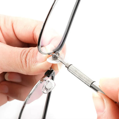 Steel Glasses Screwdriver Kit – Precision Eyeglass & Watch Repair Tools with Keychain, Portable Hand Tool Set