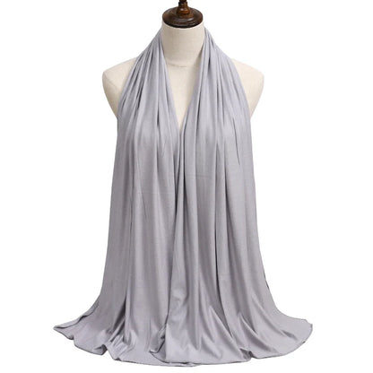 Women's Modal Cotton Jersey Hijab - Soft Solid Color Muslim Headscarf for Ramadan & Everyday Wear