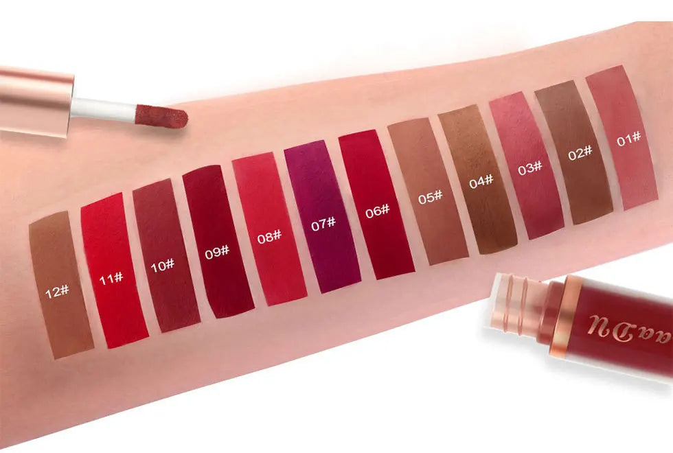 Waterproof Matte Velvet Lip Glaze – Moisturizing, Long-Lasting, Non-Stick Lip Gloss Lipstick Makeup