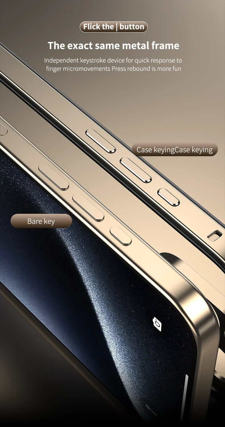 Camera Protection Hybrid Silicone & Aluminum Metal Phone Case for iPhone 16/15/14/13 Pro Max – Better Heat Bumper