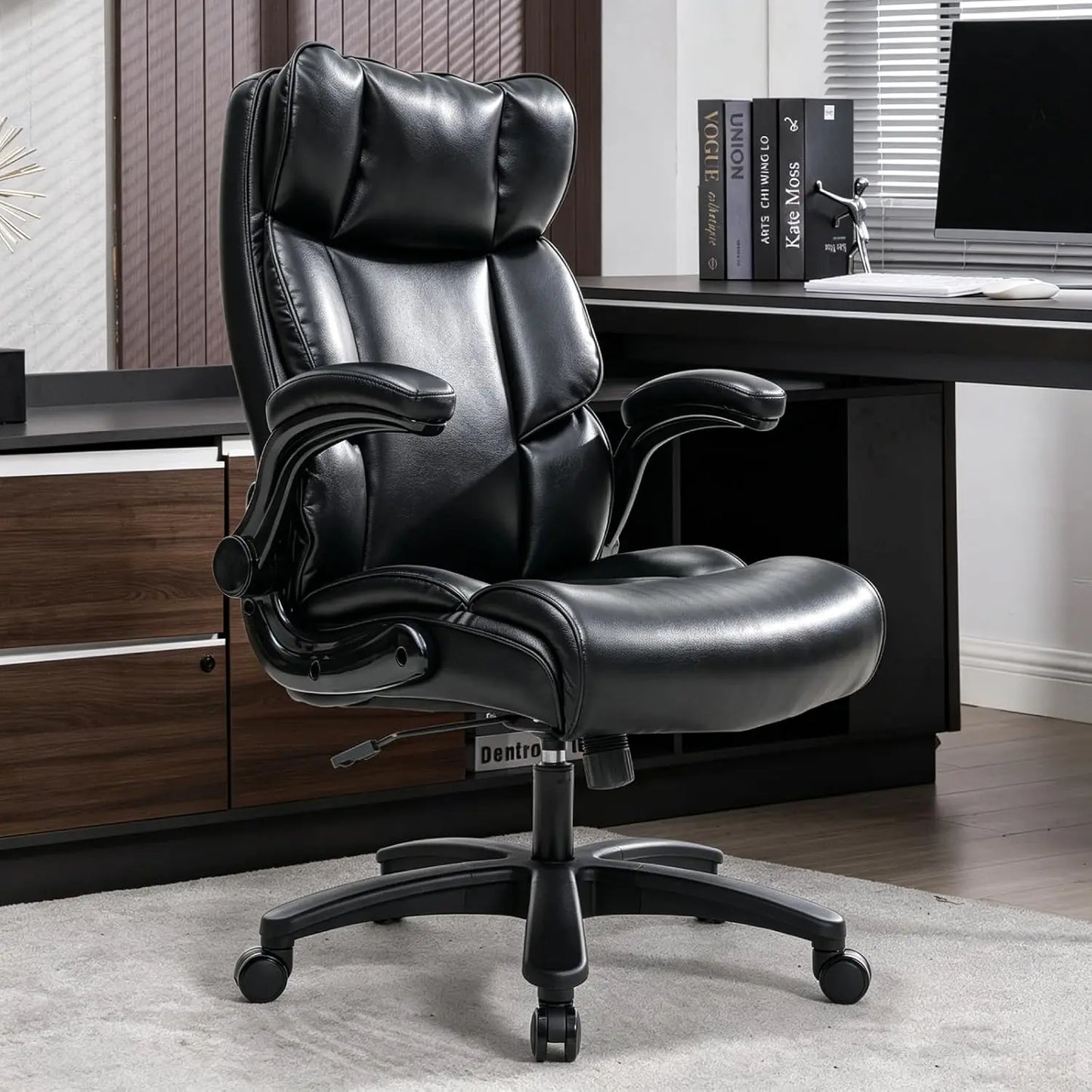 500LB Heavy Duty Office Chair - Ergonomic High Back PU Leather Executive Desk Chair for Big & Tall Users