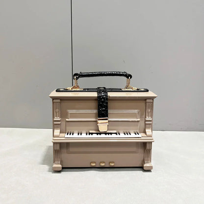Luxury Designer Piano-Shaped Handmade Crossbody Shoulder Bag for Women – Elegant Purse, Messenger & Banquet Bag