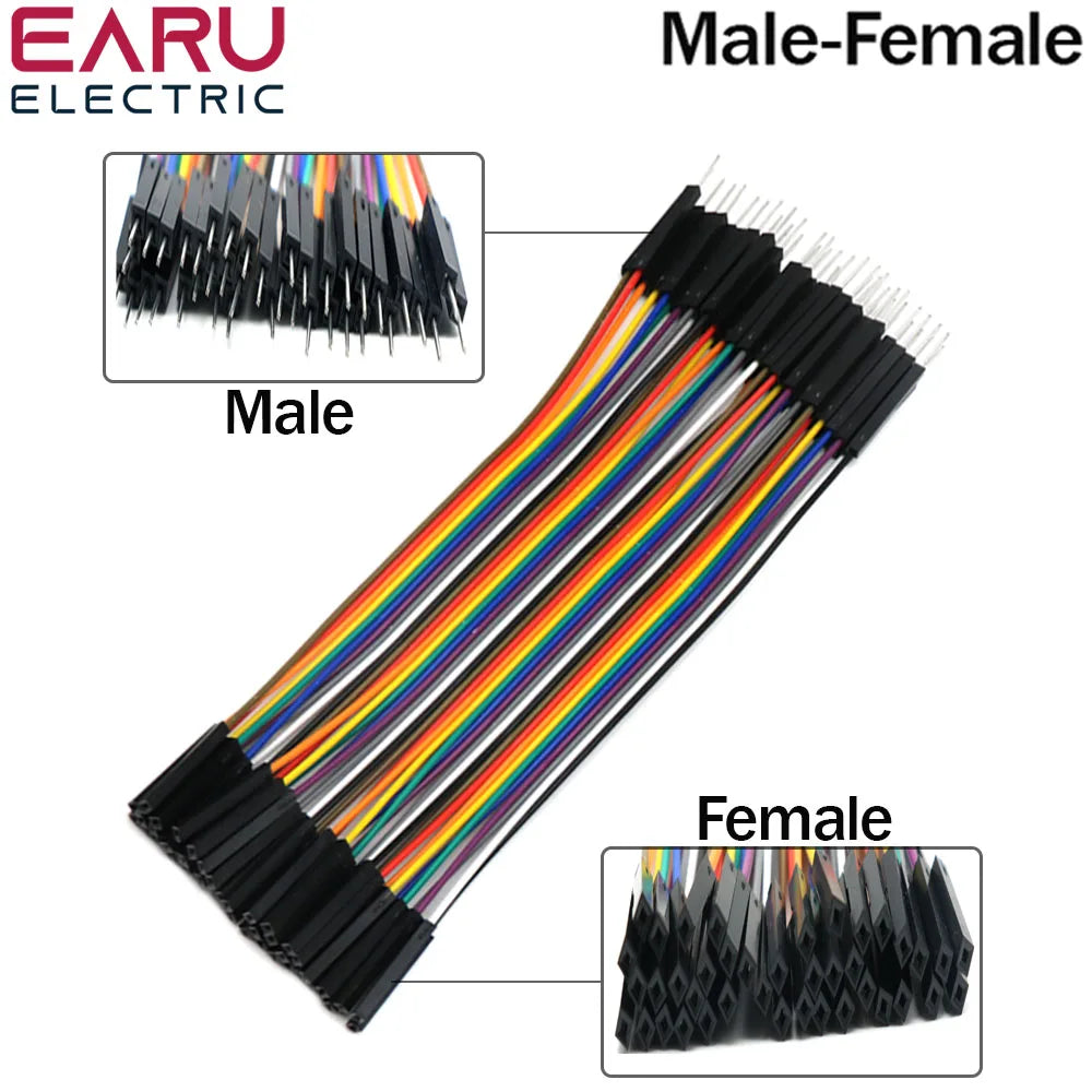 40-Pin Dupont Jumper Wires — 10/20/30cm Male-to-Male, Female-to-Female, Male-to-Female Cable for PCB DIY Kits
