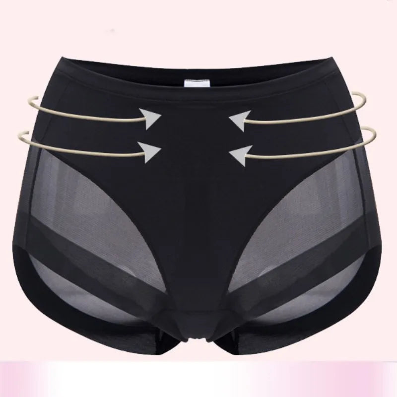 Seamless High Waist Panties for Women - Tummy Control Briefs, Butt Lifter Shapewear in Ice Silk, Invisible Underwear for Smooth Lines