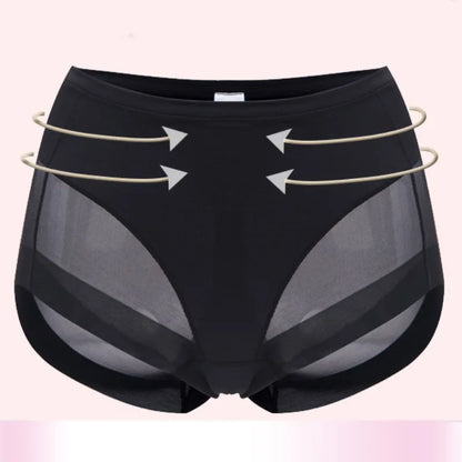 Seamless High Waist Panties for Women - Tummy Control Briefs, Butt Lifter Shapewear in Ice Silk, Invisible Underwear for Smooth Lines