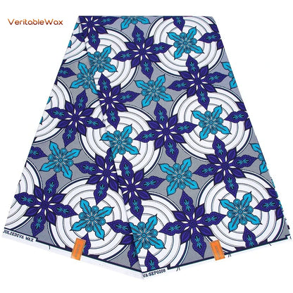 Ankara African Wax Print Fabric - Batik Pagne Polyester Material for DIY Sewing, Patchwork & Wedding Dress Craft