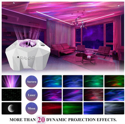 Aurora Galaxy Star Projector Night Light – Northern Lights & Moon Lamp for Bedroom Decor | Bluetooth Music, Starry Sky Atmosphere Nightlight