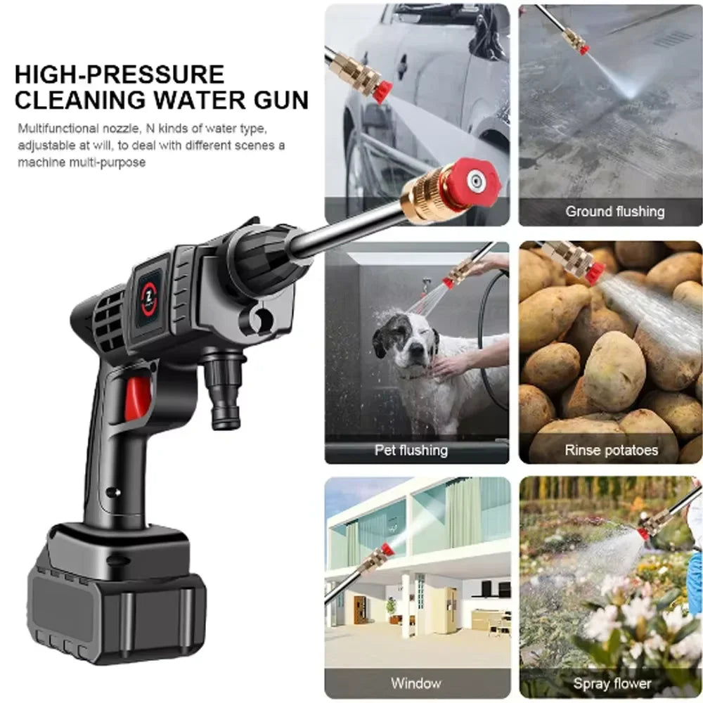Household Wireless High-Pressure Car Washing Machine - EU High-Pressure Water Gun for Efficient and Convenient Car Cleaning
