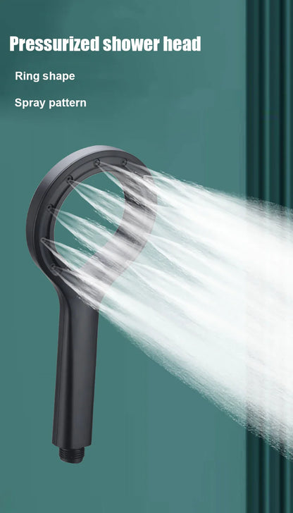 Ring-Shaped Handheld Shower Head – ABS Large Panel, Water-Saving Anti-Blocking High Pressure Nozzle for Bathroom
