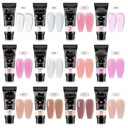 15ml Solid Nail Extension Gel – Poly Acrylic Crystal Gel in Naked Color, UV/LED Quick Build & Nail Extension Polish