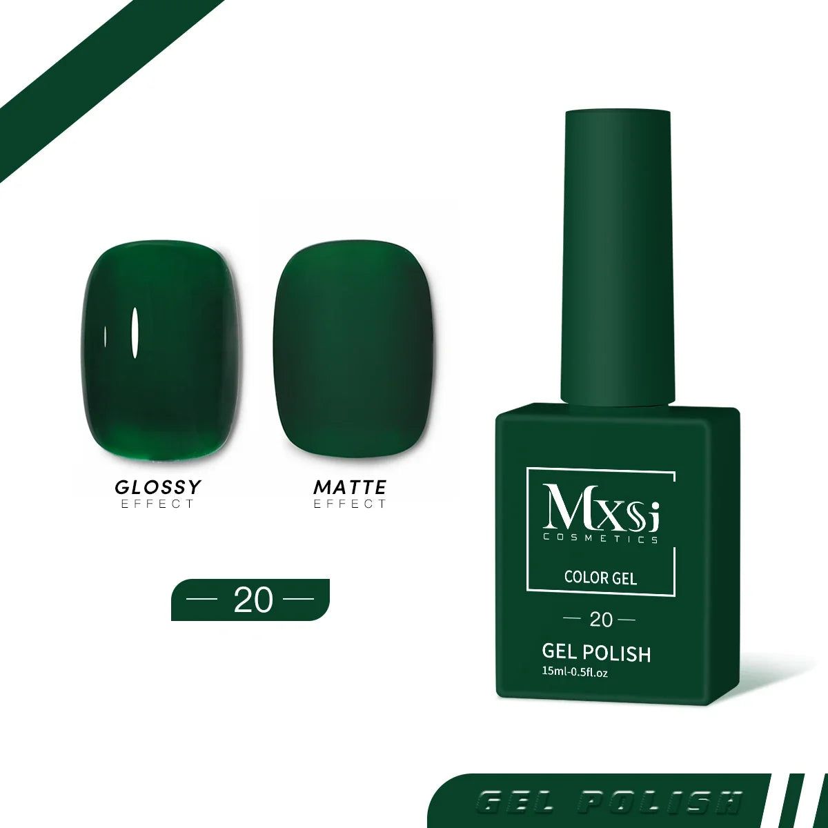 Mxsi 15ml Gel Nail Polish - Neon Brown, Royal Blue, Red, Green & Nude UV Gel Lacquer Colors for Nail Art