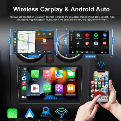 Android 13 Car Radio — 7/9/10" 2-DIN GPS Multimedia Player with 64GB, Wireless CarPlay & Android Auto