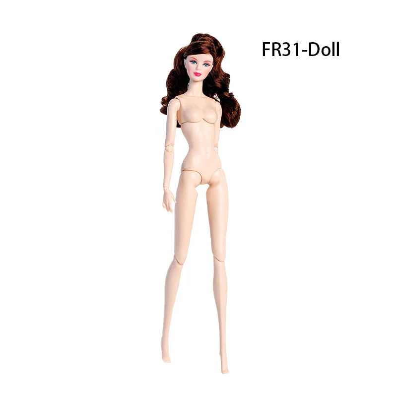 32cm European Supermodel Nude Doll – Original 1/6 Joint Figure with Multi-Color Skin and Exquisite Makeup, Full Series Collectible Toy