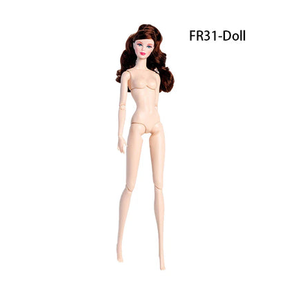32cm European Supermodel Nude Doll – Original 1/6 Joint Figure with Multi-Color Skin and Exquisite Makeup, Full Series Collectible Toy