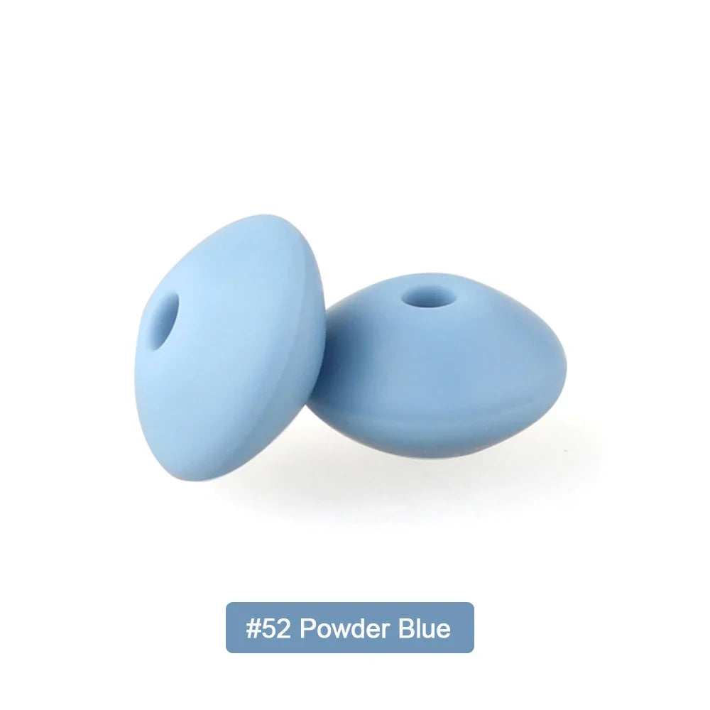 100/50/20Pcs Silicone Lentil Beads - 12mm BPA Free Loose Spacer Beads for DIY Jewelry Making Bracelets Necklaces Keychains