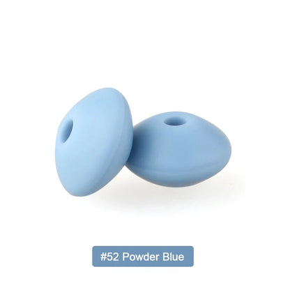 100/50/20Pcs Silicone Lentil Beads - 12mm BPA Free Loose Spacer Beads for DIY Jewelry Making Bracelets Necklaces Keychains