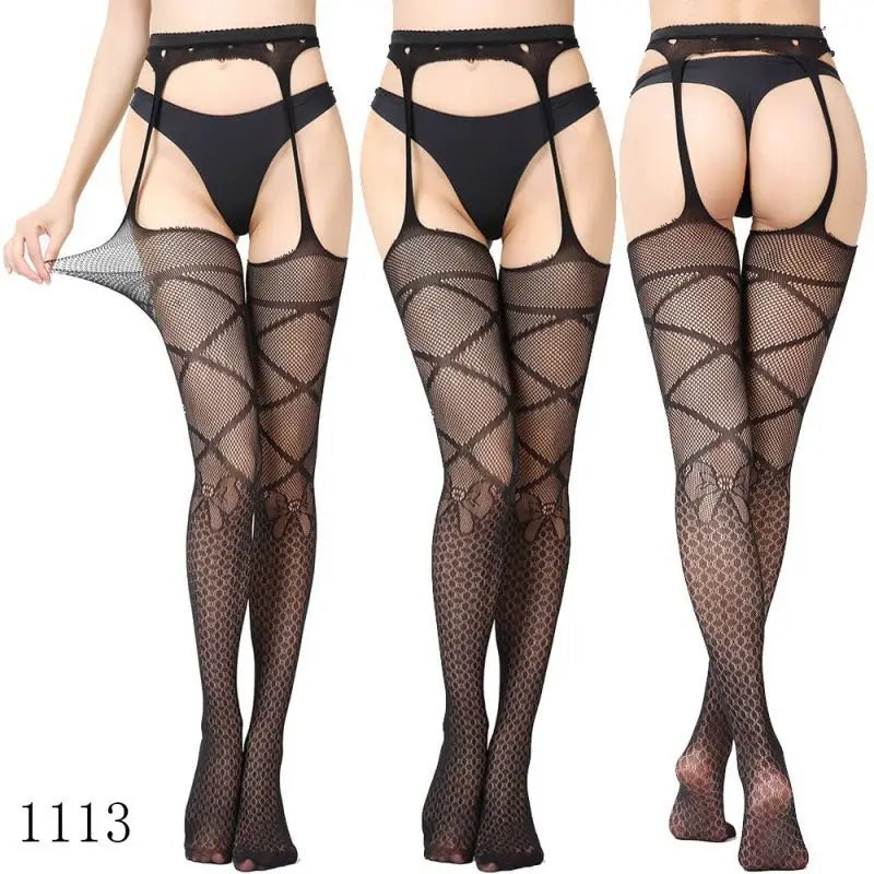 Women’s Gothic Bat Fishnet Stockings - Harajuku Emo Mesh Thigh High Tights with Sexy Alternative Lingerie Style