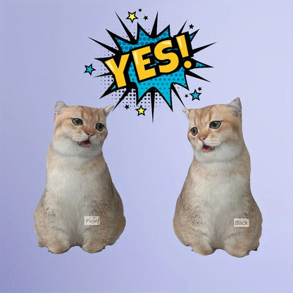Custom Pet Portrait Pillow - Personalized 3D Plush Toy for Cats & Dogs