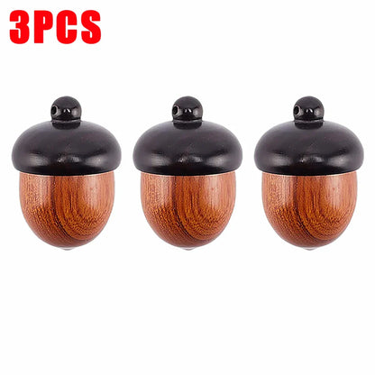 Mini Wood Acorn Pendant Box - 5/1Pcs Portable Multi-Purpose Rescue Pill Case & DIY Storage Container