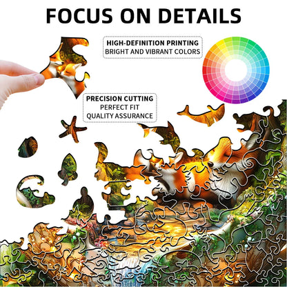 Challenging Wooden Puzzle – Forest Wildlife Jigsaw for Family Fun & Home Decor Gift
