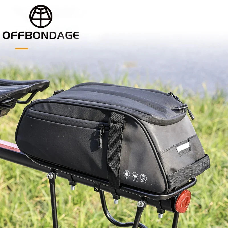 OFFBONDAGE Multifunctional Bicycle Saddlebag — Waterproof Reflective Top Tube Rack Bag, Handheld Large Capacity Adjustable Bike Bag