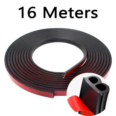 B Shape Car Door Seal Strip - Rubber Weatherstrip Soundproof Insulation Sticker for Auto Door Sealing & Vehicle Accessories