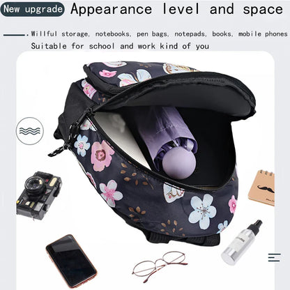 Trendy Floral Backpack Multi-Design – Lightweight Adjustable Strap Casual Daily Use Bag, Stylish Gift Backpack