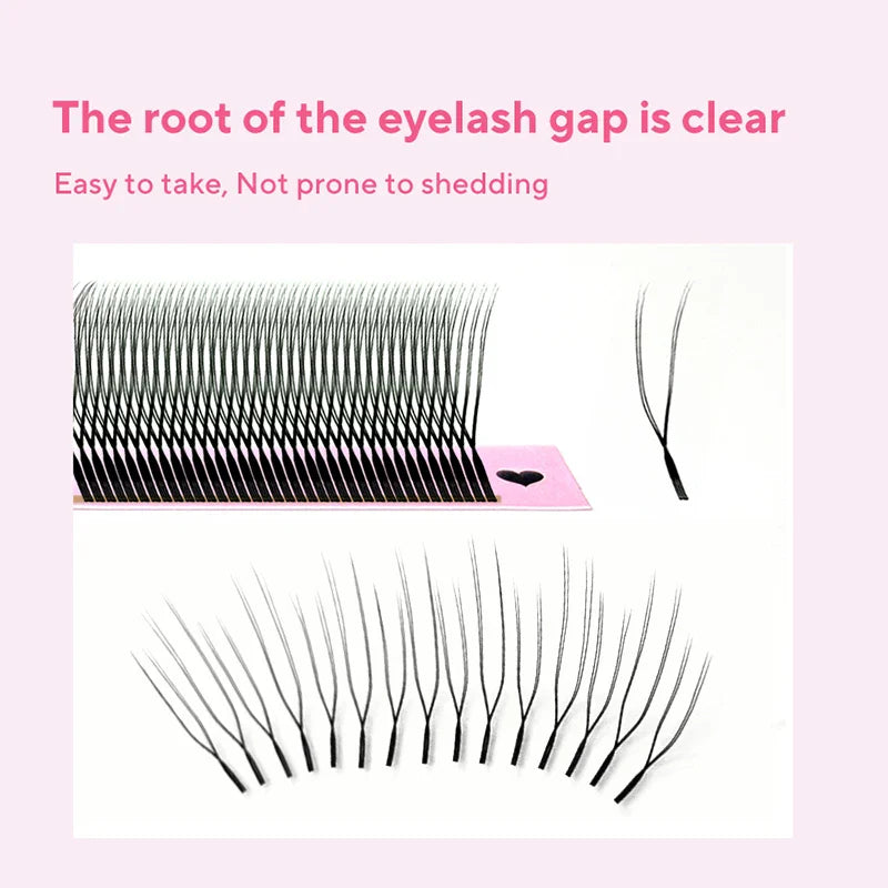 DIYDAY U-Shaped YY Eyelash Extensions – Premium PBT Double Layer Ultra Soft Featherlight Faux Mink False Lashes
