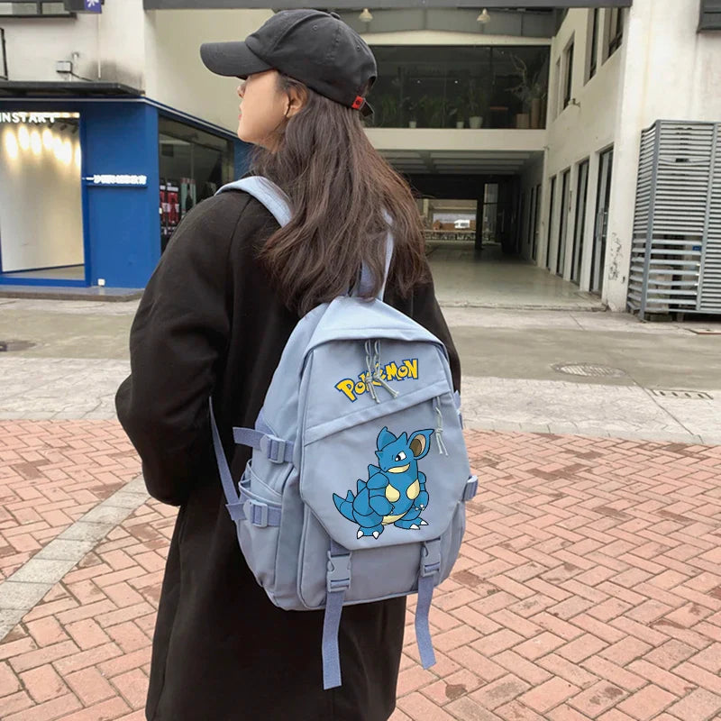 Pokemon Waterproof Women’s Backpack – Pikachu, Gengar, Snorlax Schoolbag for Girls & Students