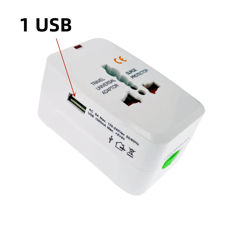 Universal Power Plug Adapter - International Travel AC Charger Converter for EU, US, AU, UK, Electrical Socket Outlet