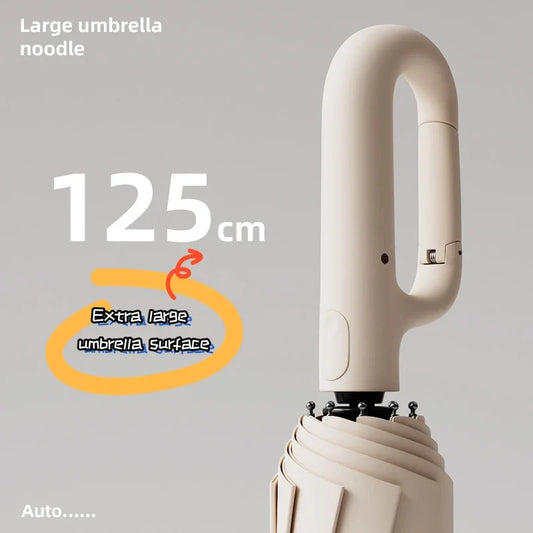 Extra Large Reinforced Wind & Rain Resistant Automatic Umbrella | UV Protection with Ring Buckle