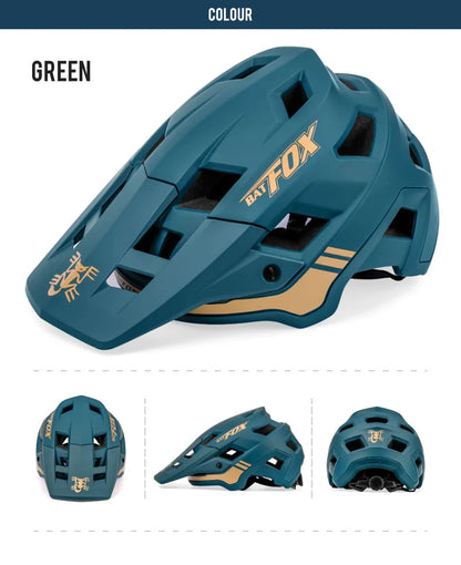 BATFOX Matte Black MTB Bike Helmet – Men's Mountain Bike Cycling Helmet Casco Ciclismo