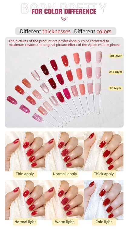 BORN PRETTY 15ml Clear Non-Stick Hand Extension Gel - 3D Shaping Nail Art, Milky Jelly Hard Gel for Fake Nails