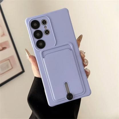 Liquid Silicone Samsung Galaxy Wallet Case with Card Holder – Shockproof Cover for S26/S25/S24 Ultra, Plus, FE & A56/A55/A54 Series